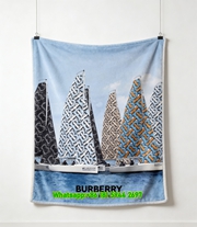 Burberry Monogram Sailboat Print Flannel Sofa Throw Blanket B211